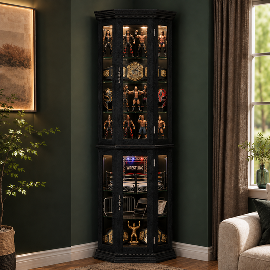 Gold Standard Corner Display Cabinet