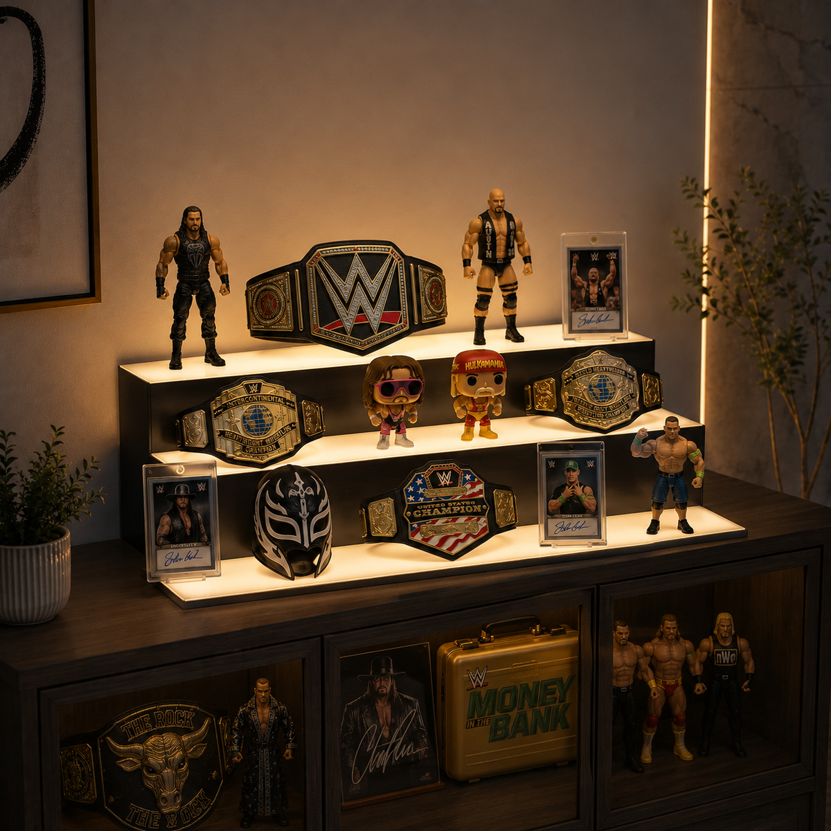 Gold Standard Signature 30" Triple-Tier LED Display Shelf