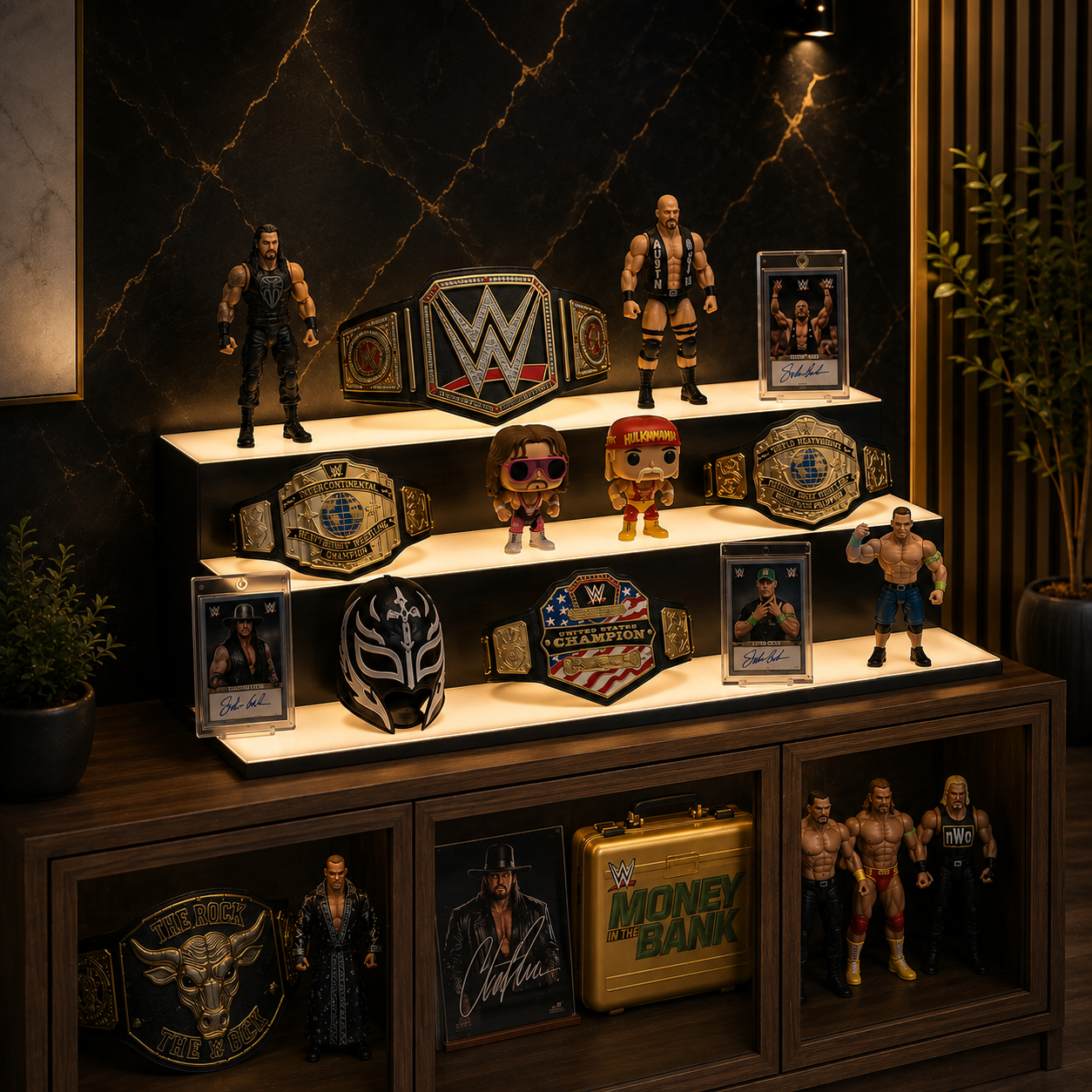 Gold Standard Signature 30" Triple-Tier LED Display Shelf