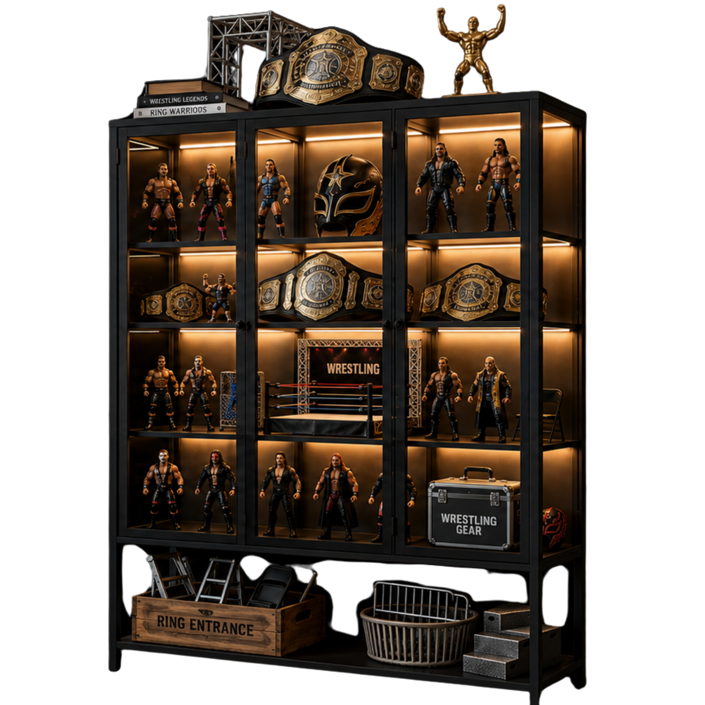 Prestige Series Iron LED Display Cabinet