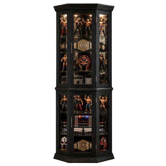 Gold Standard Corner Display Cabinet